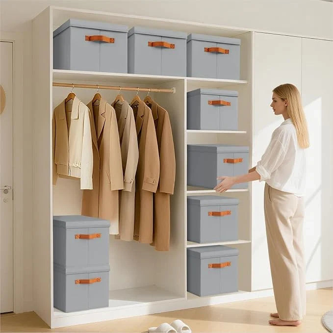 Tidy Up in Style: HOMSOROUT Storage Bins with Lids (Gray vs White)