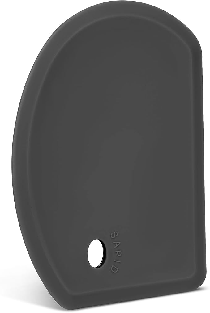 Silicone Dough Scraper with Stainless Steel Sheet, Curved Edge Flexible Bowl by SAPID