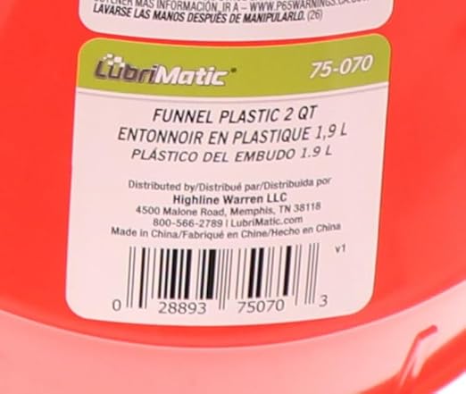 LubriMatic 75-070 Polyethylene Plastic Funnel w/ Screen - Image 6