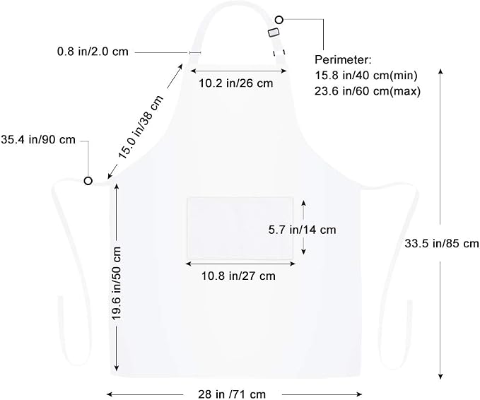 Jubatus 1 Pack 100% Cotton Aprons - Image 7