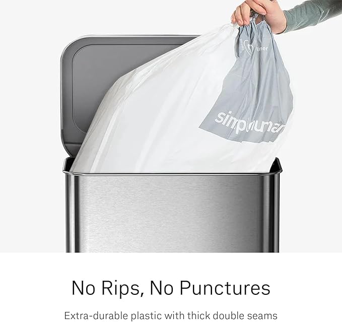 simplehuman Code M 60 Count Custom Fit Liners, Drawstring Kitchen Trash Bags - Image 3