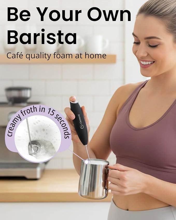 Elementi Portable Electric Milk Frother, Matcha Whisk, Milk Frother - Image 2