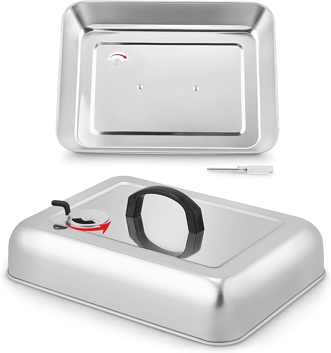 13 x 9.75Inch Cheese Melting Domes, HaSteeL Rectangular Basting Steam Cover by HaSteeL