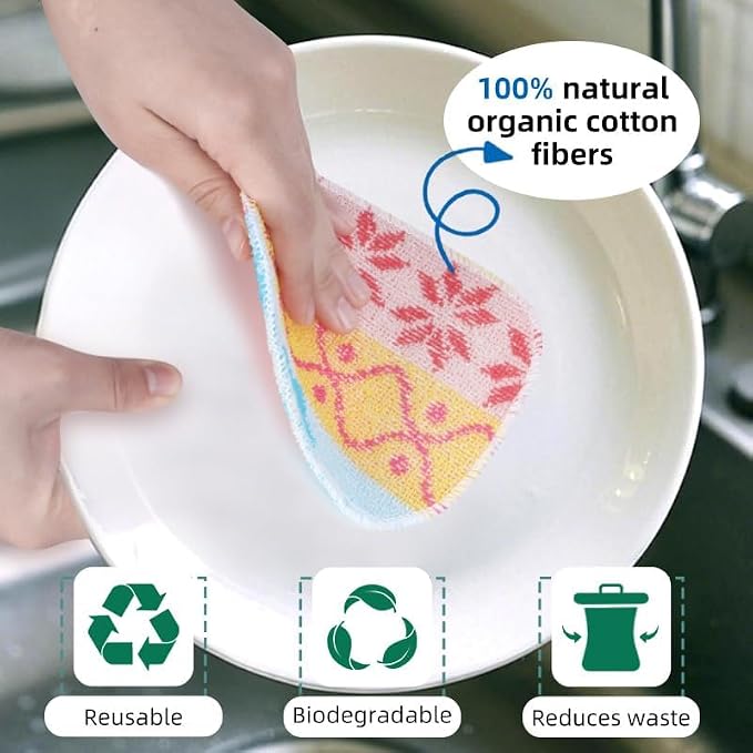 Amarelle GEN II Reusable Dish Scrubbers, Dual-Sided Heavy Duty Scouring Pads - Image 7