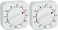 Square 60 Minute Mechanical Kitchen Timer, Manual Countdown Timer by NUOSWEK