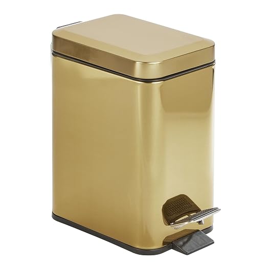 mDesign Slim Metal Rectangle 0.8 Gallon Trash Can - Image 8