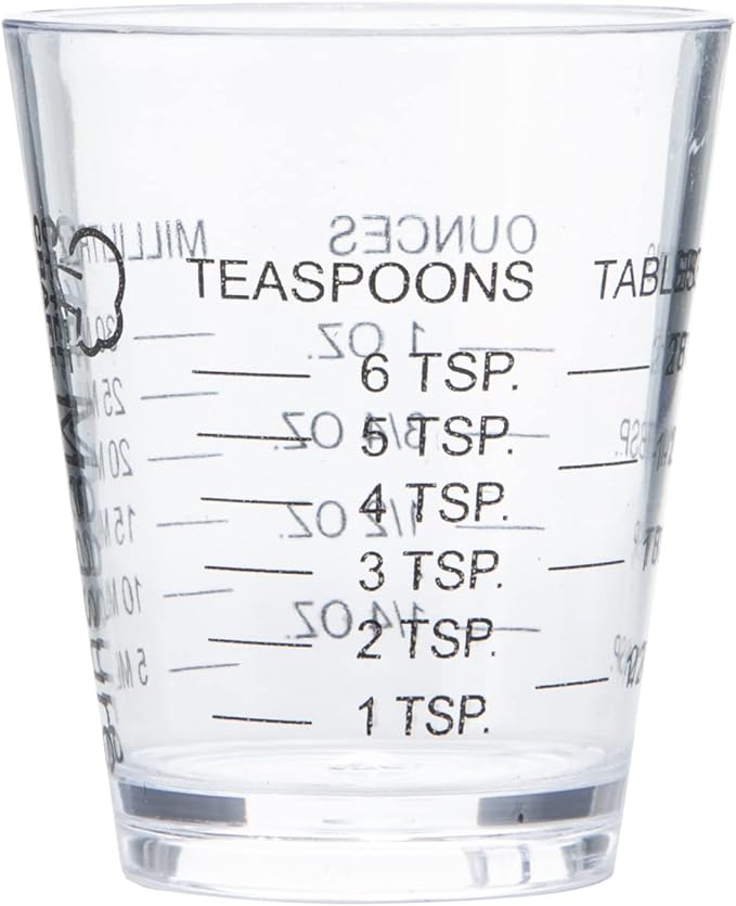 Chef Craft Classic Plastic Shot Glass Measurer, 1 ounce teaspoon/tablespoon by ChefCraft