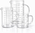 77L 3 Pack Glass Measuring Cup Set, High Borosilicate Liquid Glass Measure Cup by 77L