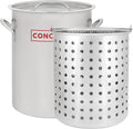CONCORD 42 QT Stainless Steel Stock Pot w/Basket. Heavy Kettle. Cookware by ConcordCookware