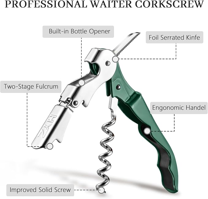 HYZ 2-Pack Wine Opener Waiter Corkscrew, Professional Wine Key - Image 2
