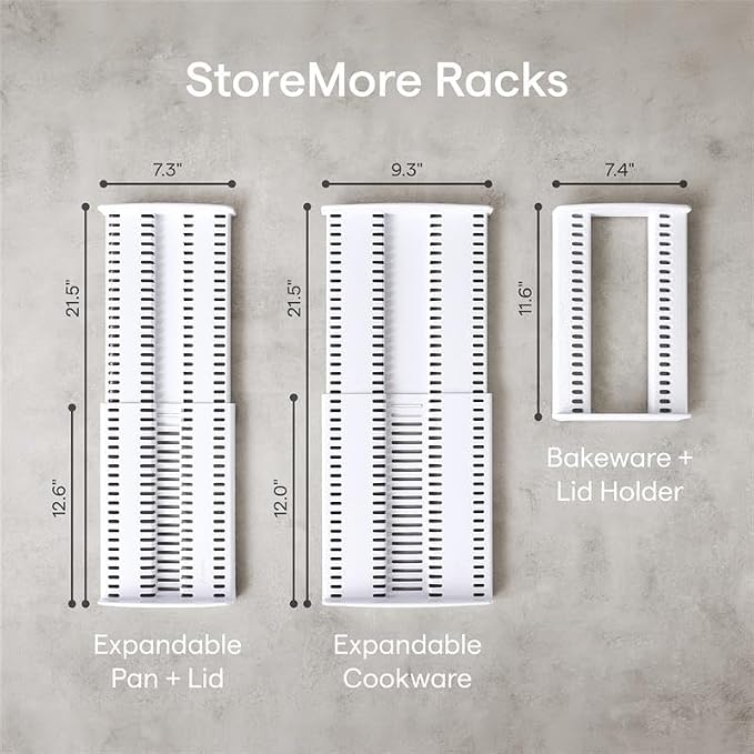 YouCopia StoreMore Expandable Pan and Lid Rack, 12.5"-22" Wide Adjustable Pan - Image 7