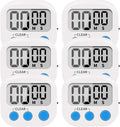 LinkDm 6 Pack Small Digital Kitchen Timer Magnetic Back and ON/Off Switch by LinkDm