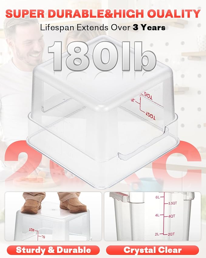 12 Quarts Sous Vide Container: 8 PCS Commercial Food Storage Containers - Image 6