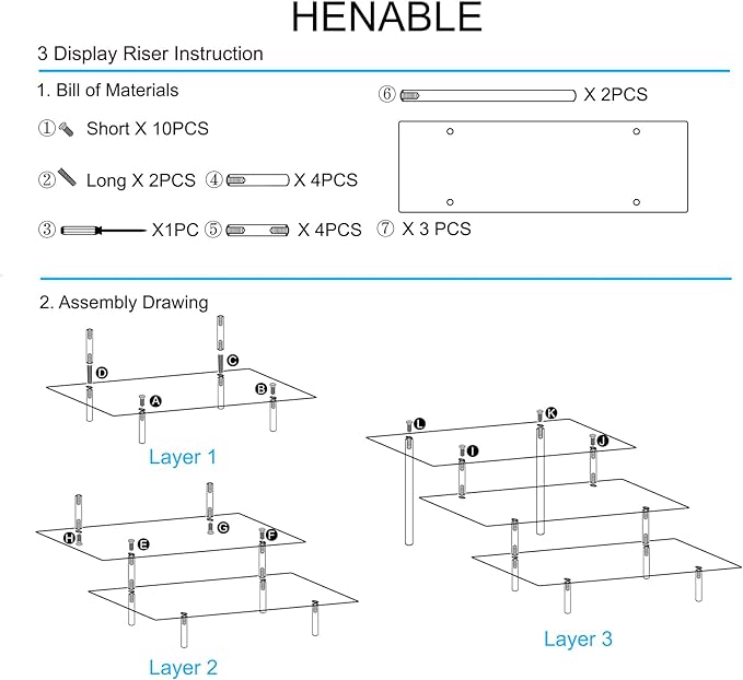 HENABLE Acrylic Display Risers, Acrylic Perfume Stand Organizer, Tabletop Use - Image 5