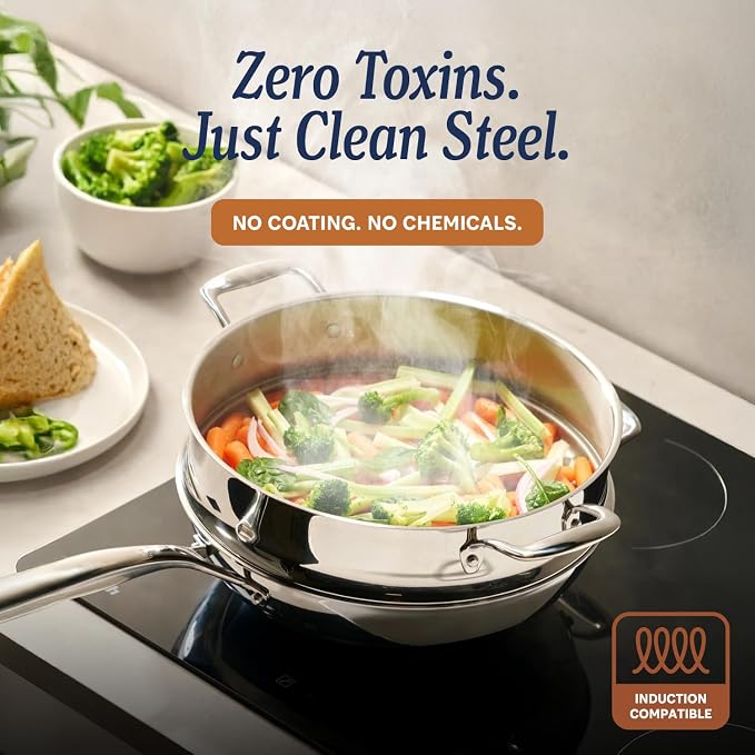 LEGEND COOKWARE 5-Ply Stainless Steel 3-Quart Sauce Pan - Image 2