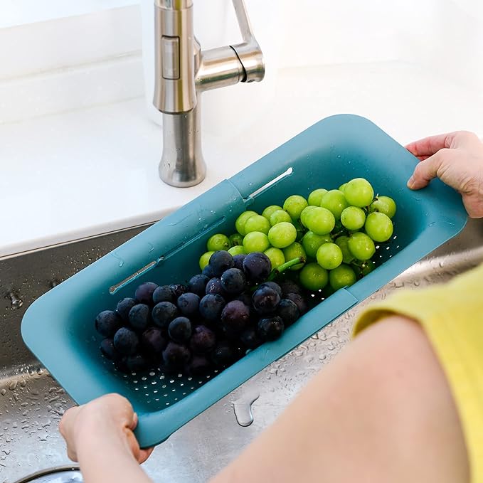 BLUE GINKGO Over the Sink Colander Strainer Basket - Image 7