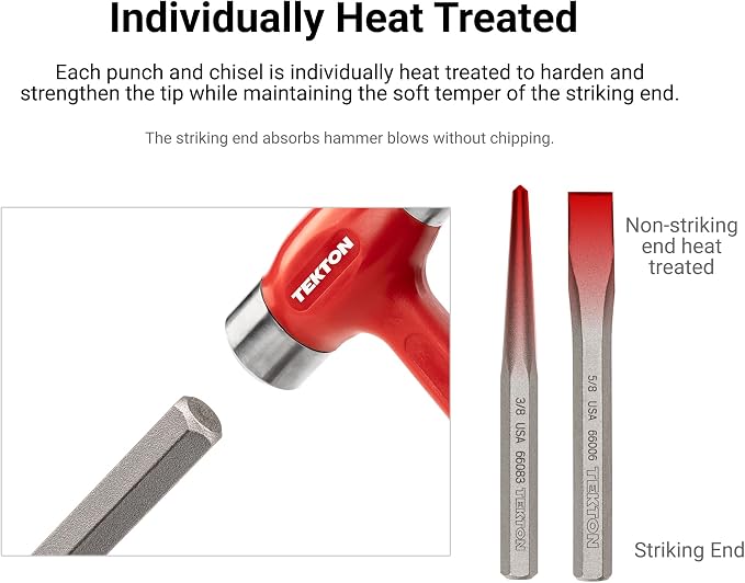 TEKTON Roll Pin Punch Set, 8-Piece | PNC93001 | Made in USA - Image 3