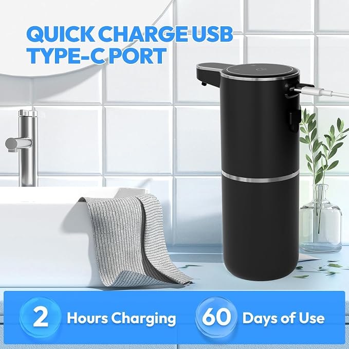 2 Pack Automatic Soap Dispenser Touchless, Liquid Hand Soap Dispenser 12.8oz - Image 6