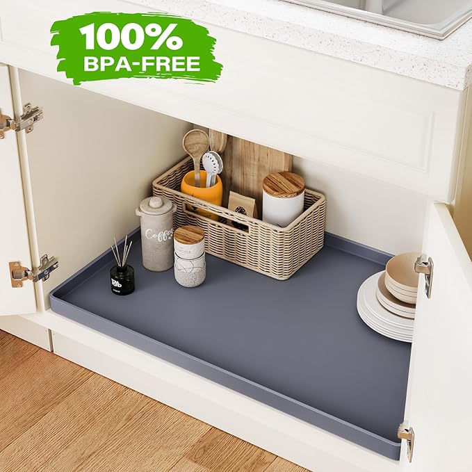 FLATO Waterproof Under Sink Mat 34" x 22" Shelf Liner - Image 4