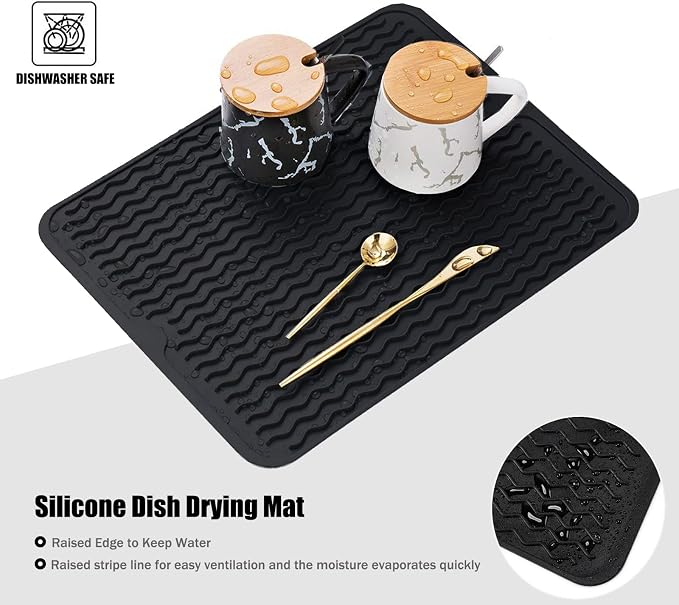 Large 24" x 18" Silicone Dish Drying Mat - Image 4