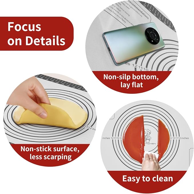 Silicone Baking Mat with Measurement, Non Stick Siliocne Pastrty Mat - Image 7