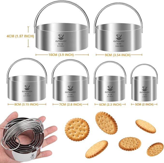 6 Pcs Large Cookie Cutters, Round Biscuit Cutter Set - Image 4