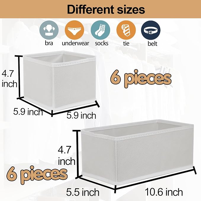 Fordonral Drawer Organizer Clothes, Foldable Fabric Dresser Organizer Closet - Image 2