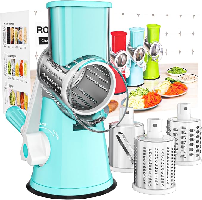 Cambom Rotary Cheese Grater Hand Crank Cheese Shredder by Cambom