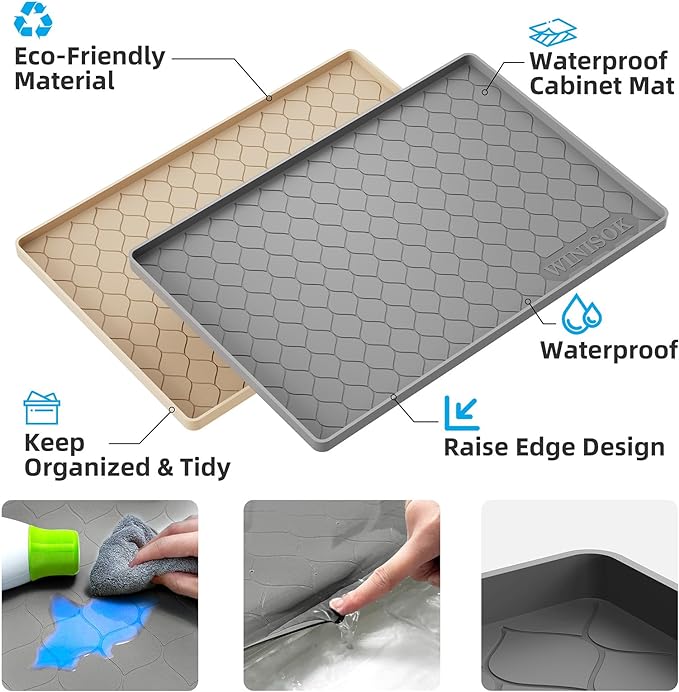 Winisok Silicone Under Sink Mat 25" x 19", kitchen Essentials and Gadgets - Image 2