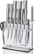 Knife Set, include Steak Knives, Sharpener and Scissors, Ergonomical Design by by kincano