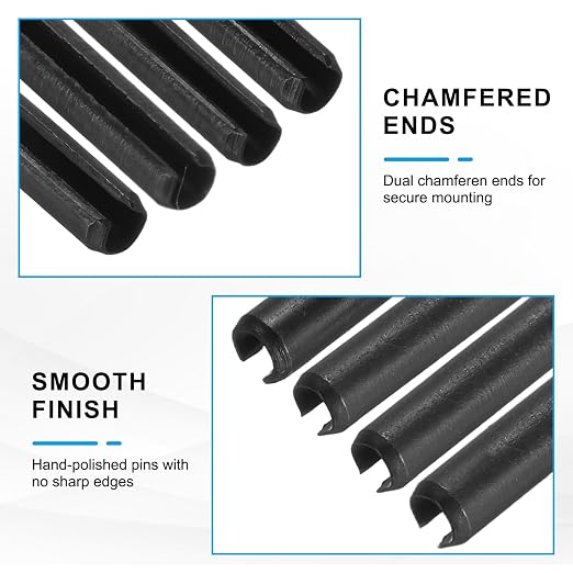 MECCANIXITY 120Pcs Slotted Split Roll Pins 2/25 Inch Dia. 1 Inch Length Steel - Image 3