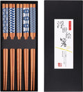 GLAMFIELDS Bamboo Chopsticks Reusable Japanese Style Lightweight 5 Pairs Ramen by GLAMFIELDS