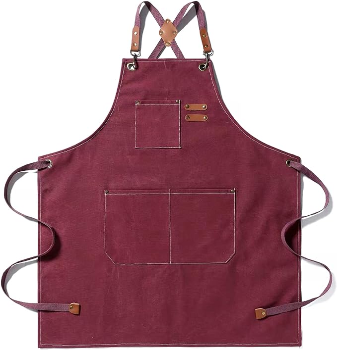 Tosewever Canvas Cross Back Chef Cotton Aprons by Tosewever