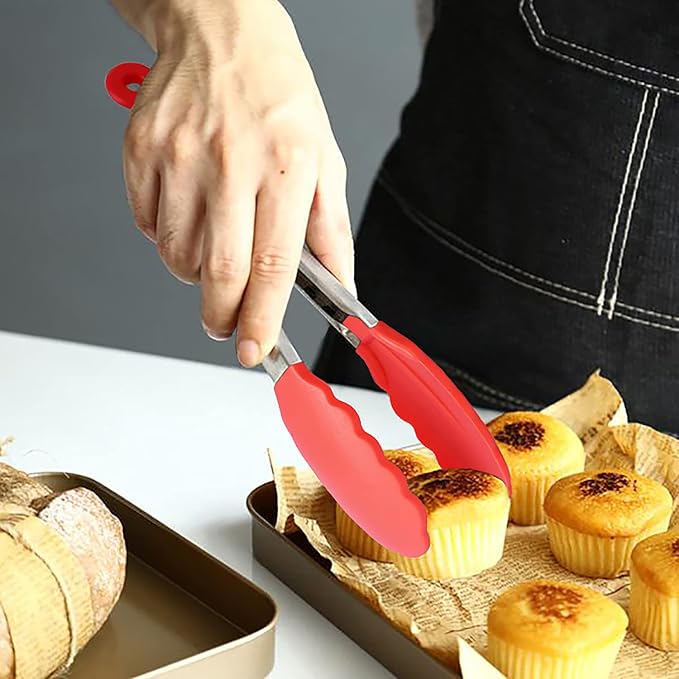 HINMAY Small Tongs Set 7-Inch Mini Tongs - Image 3