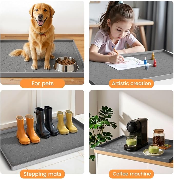 Jin&Bao Waterproof Under Sink Mat 28" x 19", Thick Silicone Mat Cabinet - Image 7