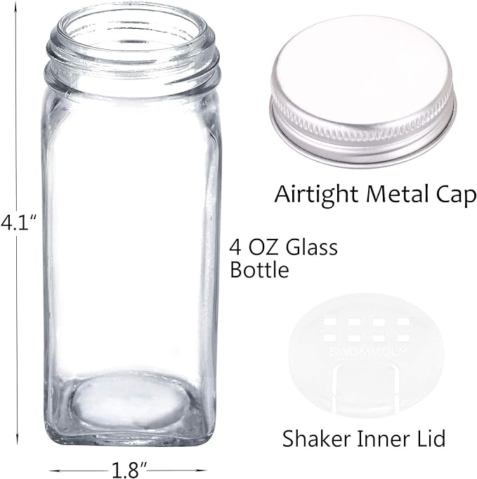 SWOMMOLY 42 Glass Spice Jars - Image 5