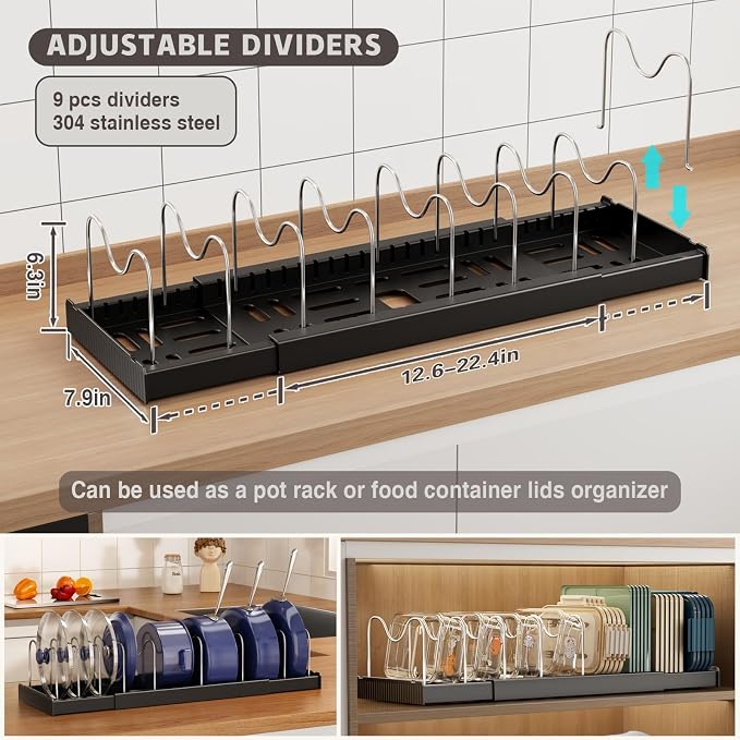 Magheo Expandable Food Storage Container Lid Organizers - Image 2
