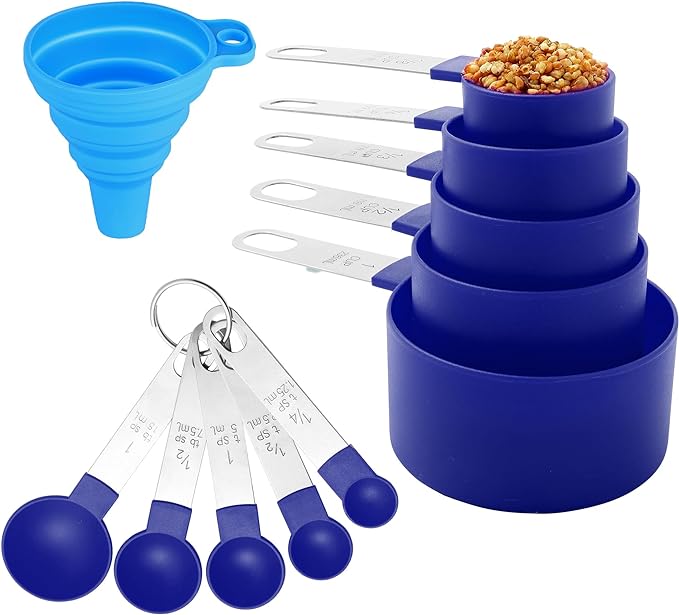 Measuring Cups and Spoons Set of Huygens Kitchen Gadgets 10 Pieces, Stackable by Huygens