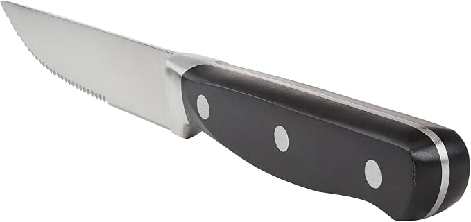 Amazon Basics 8-Piece Full Tang Stainless Steel Serrated Steak Knife Set - Image 4