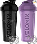 VELOMIX -2 Pack- 28 oz Protein Shaker Bottles by VELOMIX