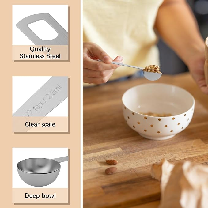 1PCS 1/2tsp Single Measuring Spoon, Stainless Steel Individual Teaspoons Only - Image 3