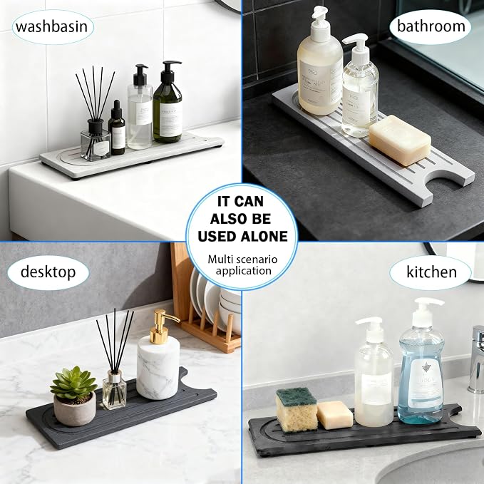 Fast Drying Faucet Mat for Kitchen Sink, Water Absorbent Diatomite Stone Sink - Image 4