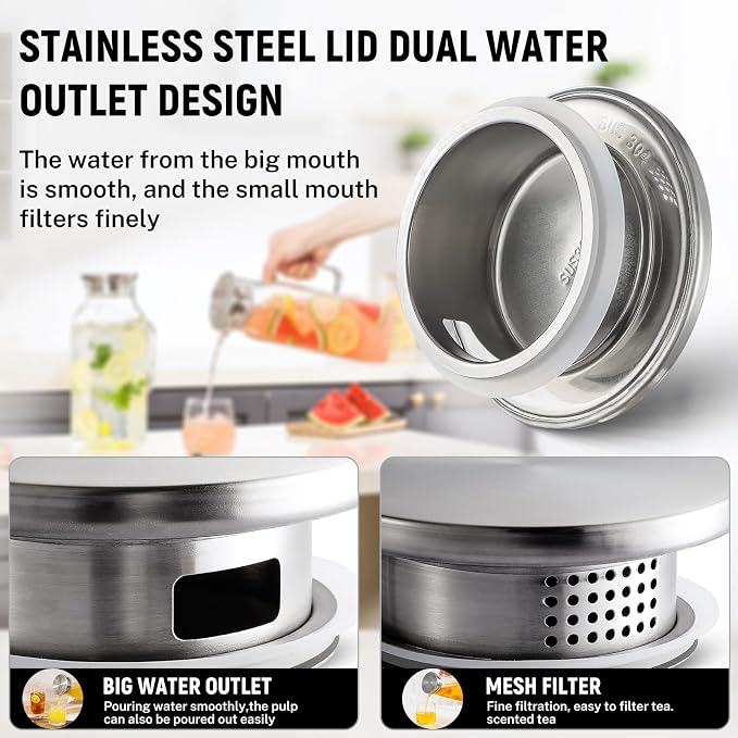 Netany 2 Pack 2.22 Liters/75 oz Square Glass Pitcher - Image 5
