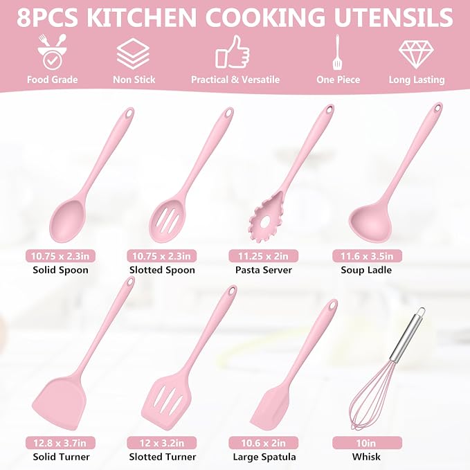 TeamFar 8 PCS Silicone Cooking Utensils - Image 2
