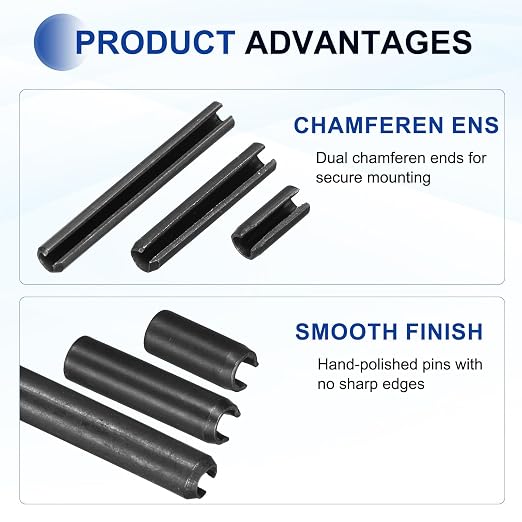 MECCANIXITY 60Pcs Slotted Split Roll Pins 6/25 Inch Dia. 2 Inch Length 65Mn - Image 3