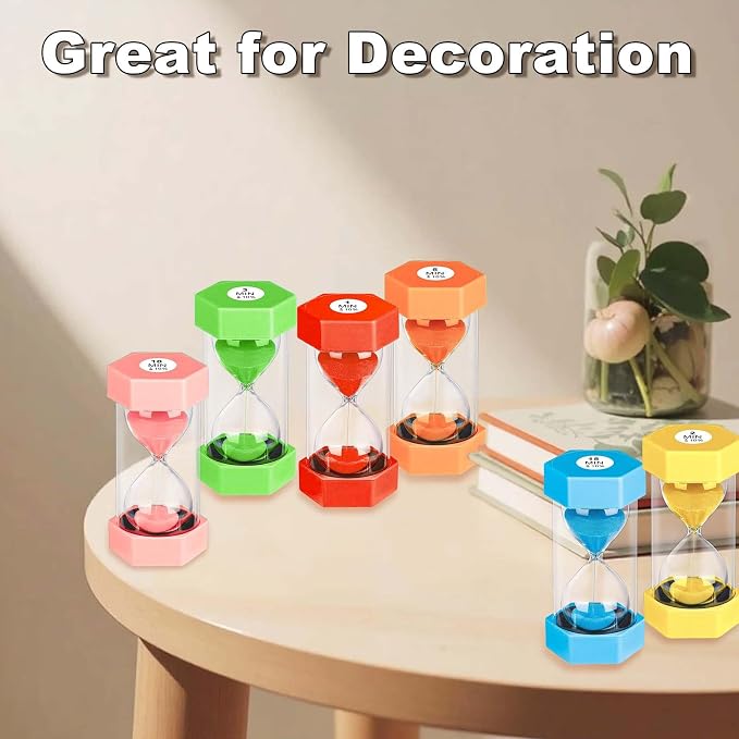 5 Minute Hourglass Sand Timer, Plastic Hexagon Hourglass Sand Clock 5 Min - Image 9