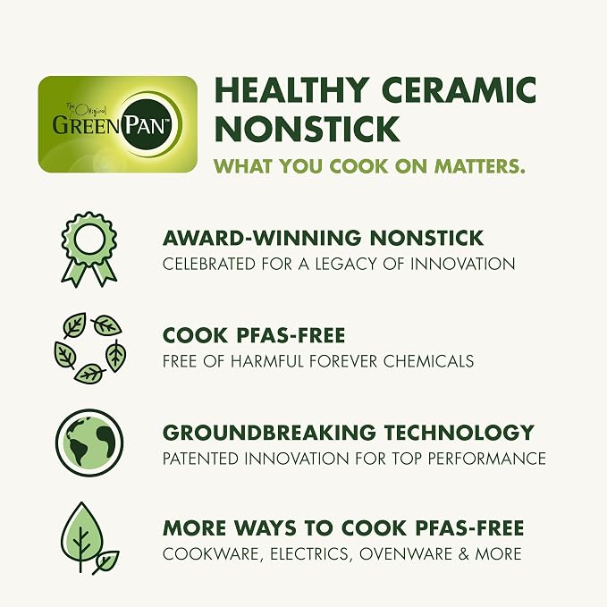 GreenPan 17 Piece Nonstick Swift Cookware Set, Ceramic PFAS-Free Pots & Pans - Image 9