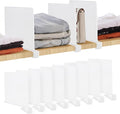 JOY DECOR 8 Pack Acrylic White Shelf Dividers by JOY+DECOR