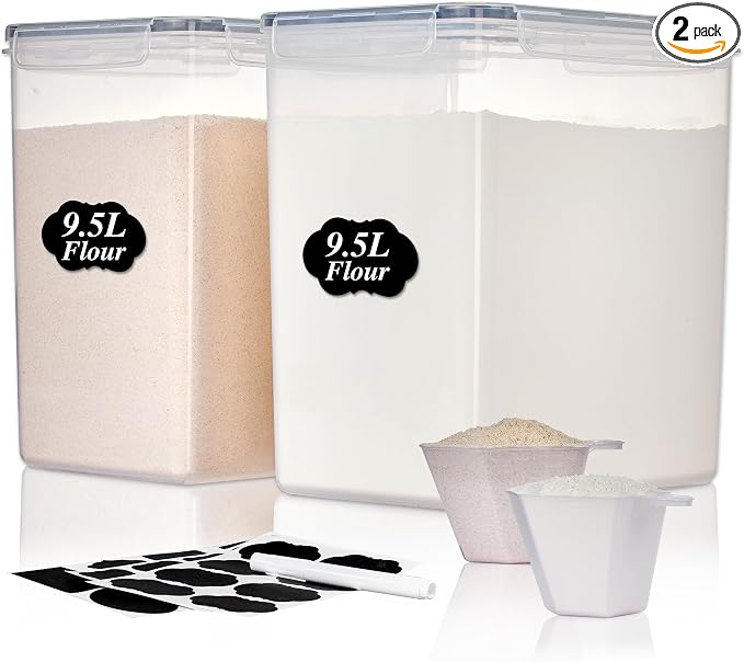 Vtopmart 9.5L 2 Pack Extra Large Flour Sugar Storage Containers by Vtopmart