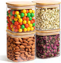 ComSaf 0.7 Qt Glass Food Storage Jars Set of 4, Pantry Organization Jar by ComSaf
